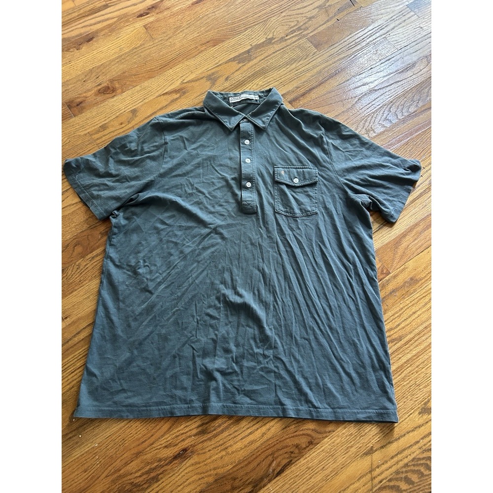 Criquet Short Sleeve Polo Shirt Green Men's Size XL Organic Cotton Golf Stretch
